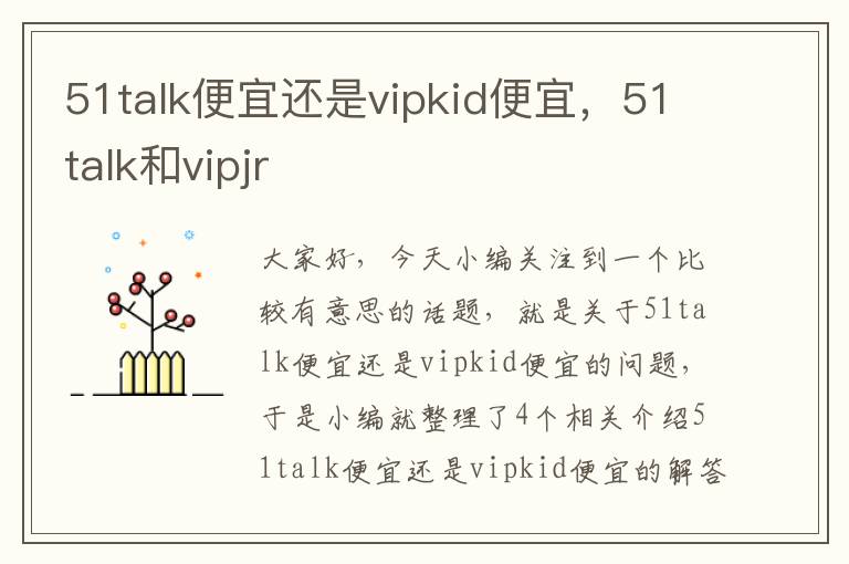 51talk便宜还是vipkid便宜，51talk和vipjr