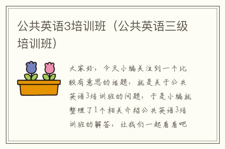 公共英语3培训班（公共英语三级培训班）