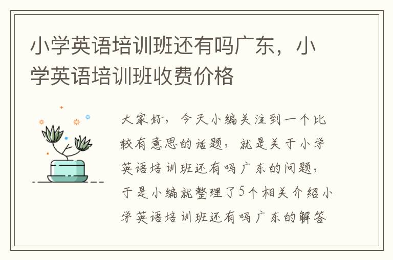 小学英语培训班还有吗广东，小学英语培训班收费价格