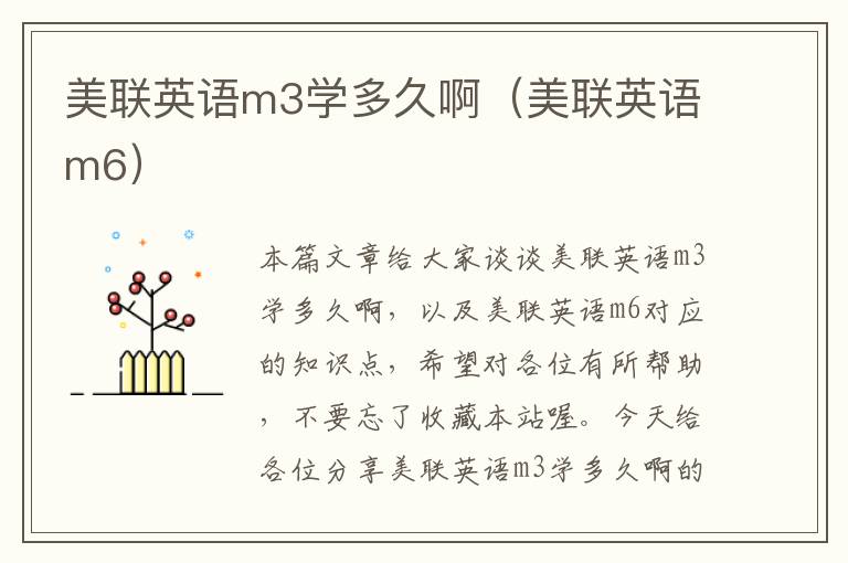 美联英语m3学多久啊（美联英语m6）