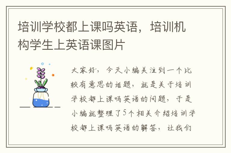 培训学校都上课吗英语,培训机构学生上英语课图片